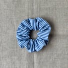 100% cotton blue stripy scrunchie