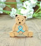 Prostate Cancer Awareness Ribbon Bear Pin, Handmade Cancer Support Gift - Image 1