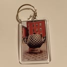 Cute teapot sculpture photography keyring