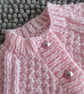 14" Pink Round Neck Diamond Cardigan - Image 2
