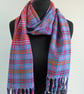 Handwoven Blue Tartan Scarf - Image 3