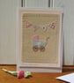 Hand-stitched new baby card, detailed, a card to keep, other designs available