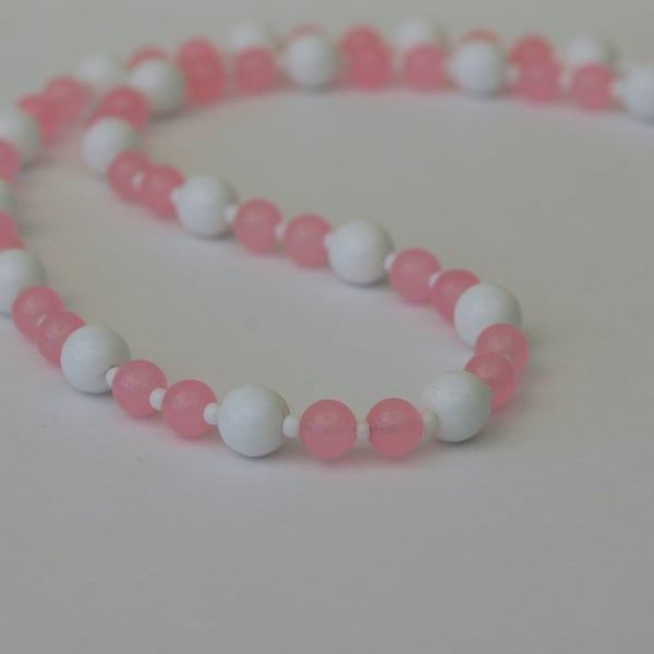 Rose Quartz Necklace with Sterling Silver Clasp