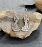 Cat earrings upcycled from 1966 sixpence coins - Image 2