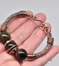 Golden Obsidian and Copper Viking Weave Bracelet - Image 6