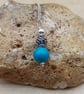 Small minimalist Turquoise pendant. December birthstone necklace - Image 1