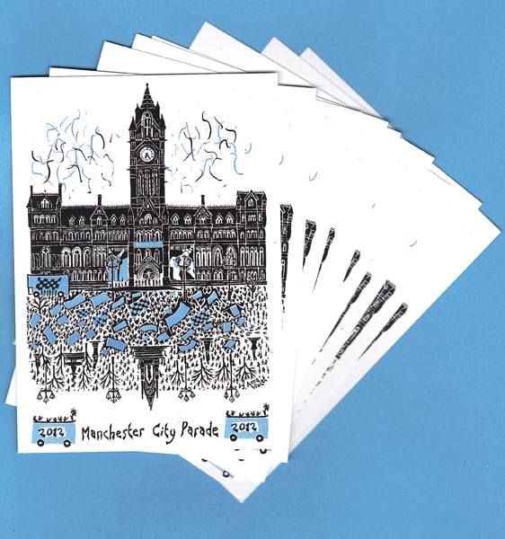 Manchester City Football Parade, 10 postcards