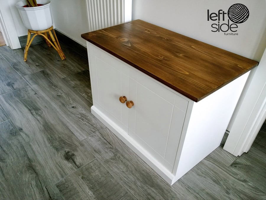 Shoe Rack Cabinet, Shoe Bench Cupboard with Doors & Adjustable Storage Shelves