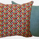 Cushion Cover: Tapestry Diamonds design Duck Egg Blue reverse 17"(43cm)