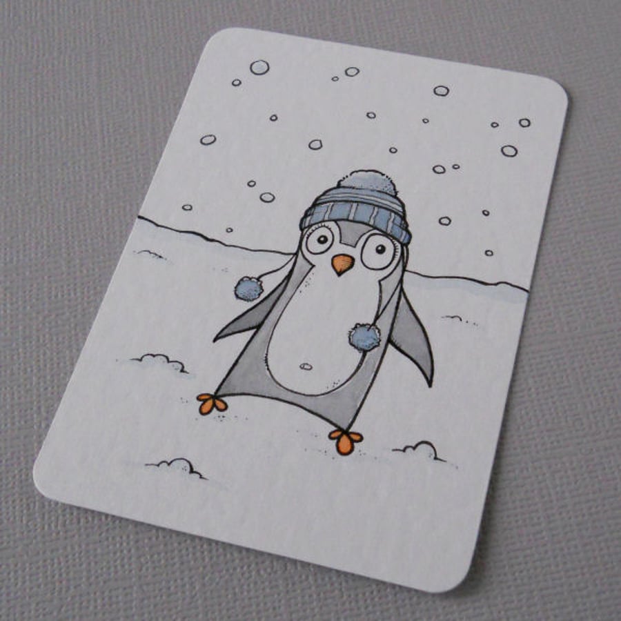 little penguin - original aceo