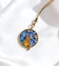 Night Sky Cat Shell Resin Phone Charm with Blue Mosaic Pendant  - Image 3