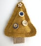 Mini Christmas Tree Hanging Christmas Decoration Duo, Golden Yellow & Navy Blue - Image 6