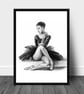 Ballerina pencil drawing print, Ballerina illustration wall art, ballerina gift - Image 2