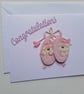 New baby card. Baby twins card.  Card for twin girls. Ref 012.  - Image 6