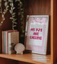 A5 My PJ's Are Calling Cosy Art Print, Girly Wall Art, Gifts For Her, Unframed - Image 2