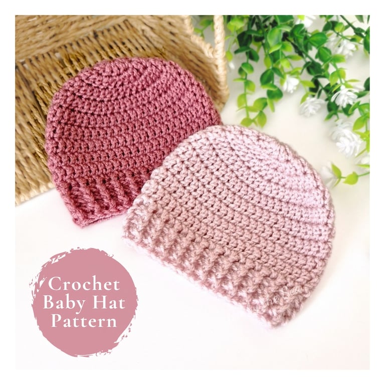 Crochet Pattern - Classic Baby Beanie Hat - Newborn to 6 Months