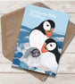 New Baby card - puffin coastal blank inside - Image 2