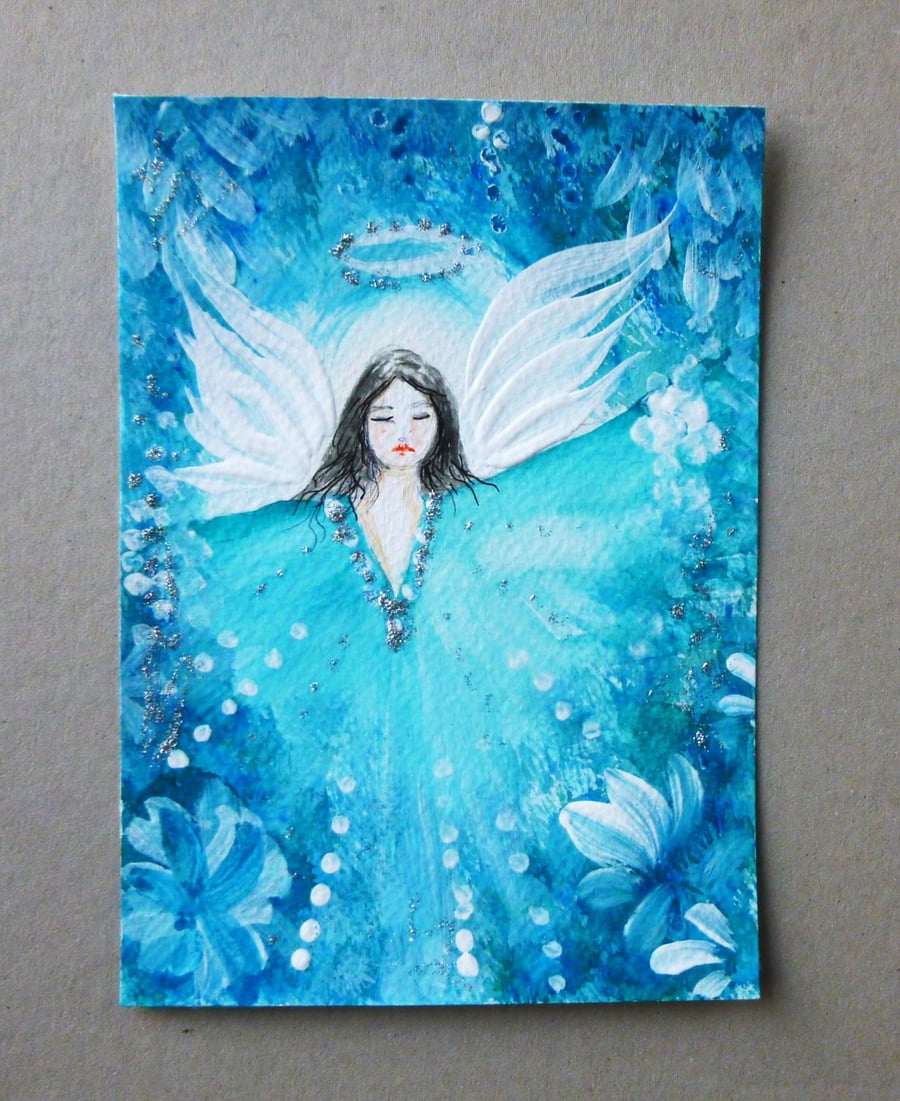 original art hand painted angel painting ( ref FA 207 G3 )