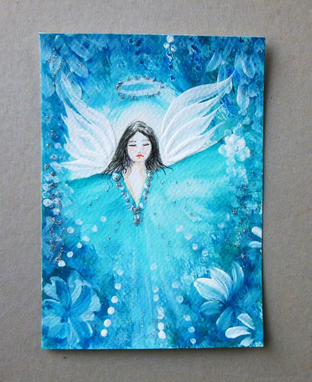 original art hand painted angel painting ( ref FA 207 G3 )