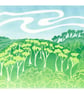 Sintra Trees LINO PRINT PORTUGAL LANDSCAPE - Image 1