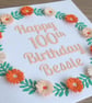 100th birthday card - quilled flowers, quilling, handmade, personalised - Image 2