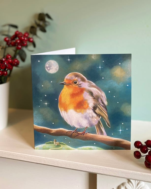 Robin art card - classic, vintage style card
