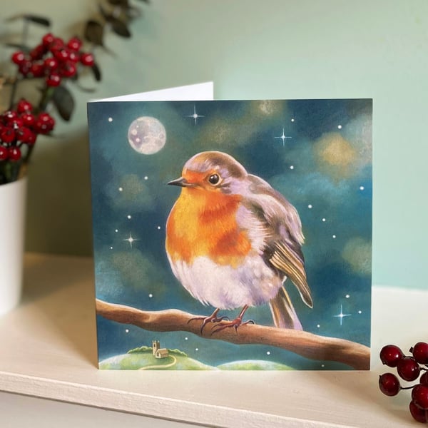 Robin art card - classic, vintage style card