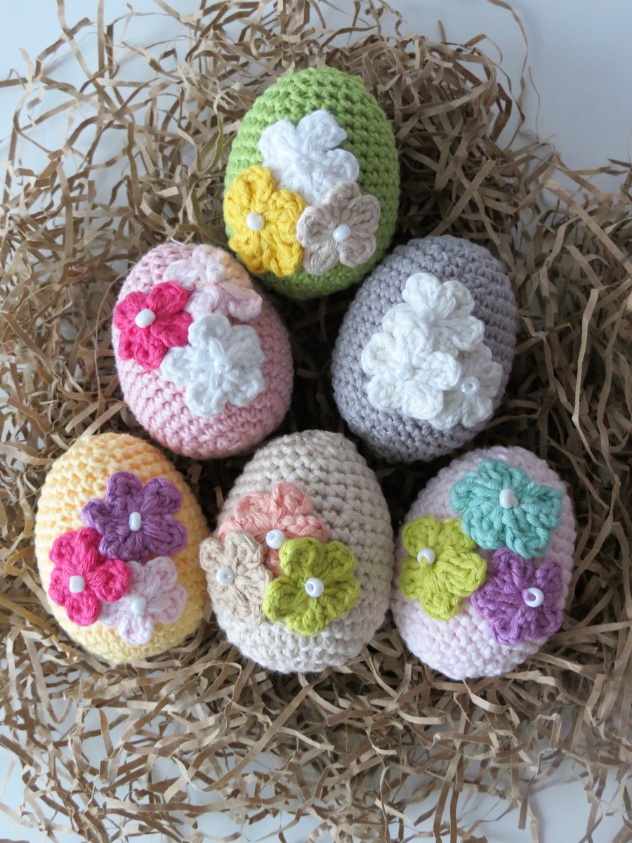 Crochet Easter Eggs-Hanging Decorations