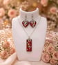 Handmade Red Iridescent Heart Resin