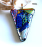 Patchwork Triangle Dichroic Fused Glass Pendant Colour choice gift handmade - Image 5