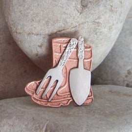 Gardeners Welly Boot Brooch