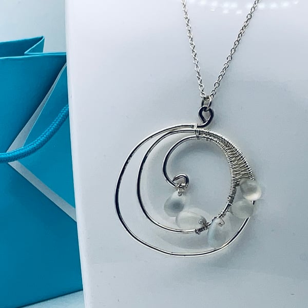 Bargain frosted glass simple spiral pendant