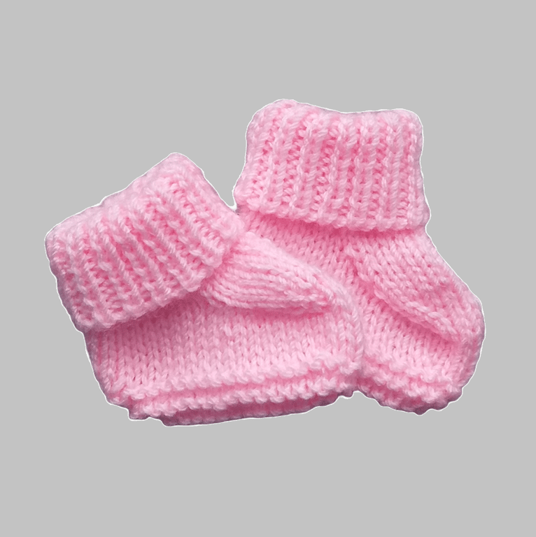 KNITTING PATTERN PDF Preemie Pink Bootees for Baby