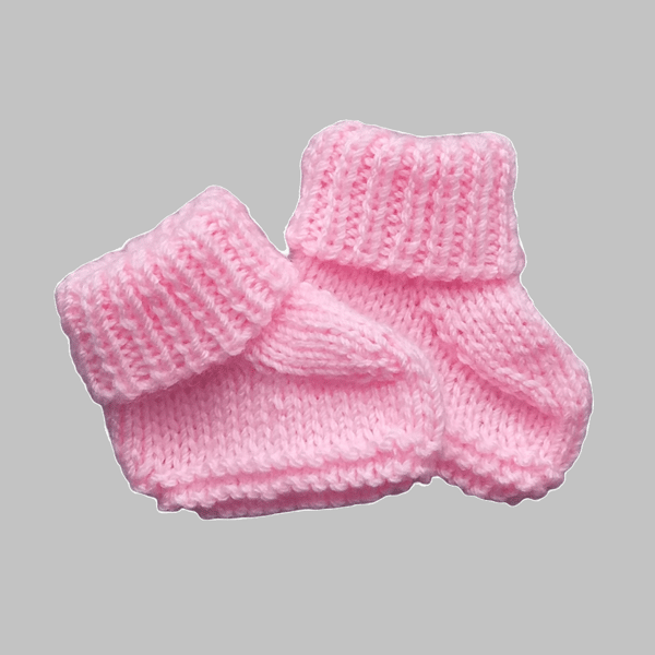 KNITTING PATTERN PDF Preemie Pink Bootees for Baby