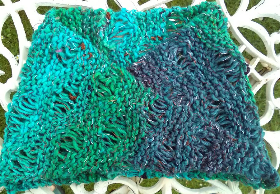 Noro MOBIUS NECK WARMER cotton, wool & silk in Multi Greens