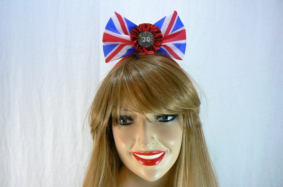 Union Jack bow headband