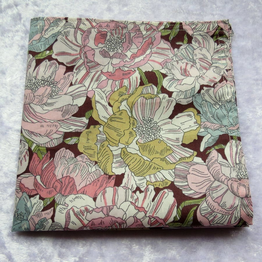 Liberty Lawn handkerchief. Floral. Ladies handkerchief.