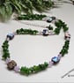 Designer Russian Diopside,  Lavender Amethyst & Abalone Shell Necklace - Image 1