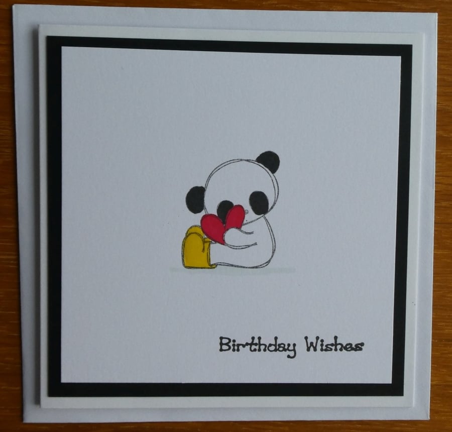 Panda in Wellies Birthday Card