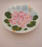Unique Handmade Fused Glass Bowl "Sugar Geraniums" with Kintsugi repair - Image 2