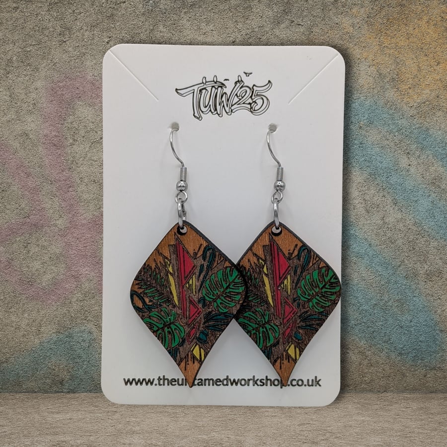 Jungle Abstract Diamond Earrings