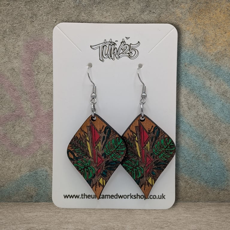 Jungle Abstract Diamond Earrings