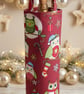 Christmas owl bottle gift bag with handle 
