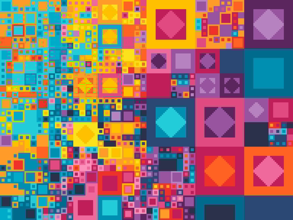 266 - Abstract Geometric Squares Cross Stitch Pattern: Contemporary design (PDF)