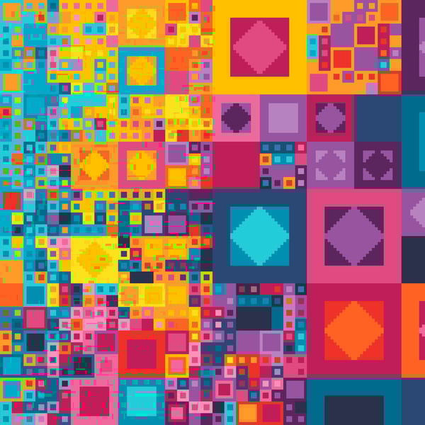 266 - Abstract Geometric Squares Cross Stitch Pattern: Contemporary design (PDF)