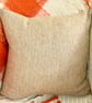 Tweed Scatter Cushion with Pad, Beige Herringbone 46x46cm