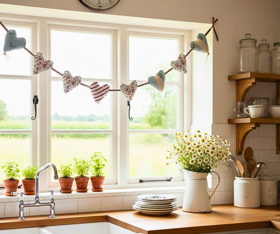 Sustainable Heart Bunting ,Handmade 