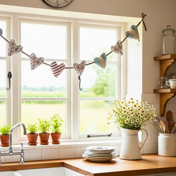 Sustainable Heart Bunting ,Handmade 