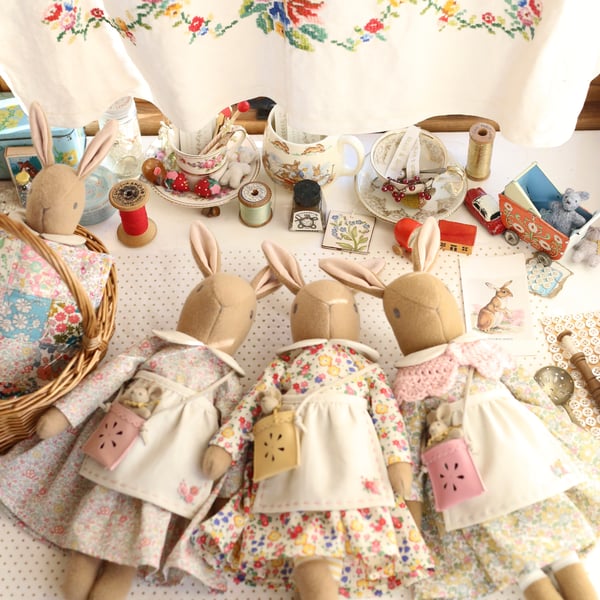Reserved listing for Faye - 2 Heirloom Liberty Bunnies