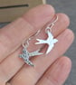 Sterling silver swallow earrings, Bird lover gift - Image 4